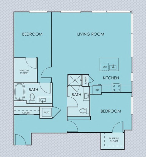 Tempo PDX Apartments D1 Floor Plan